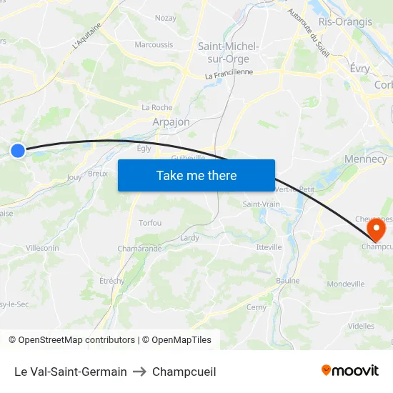 Le Val-Saint-Germain to Champcueil map