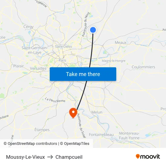 Moussy-Le-Vieux to Champcueil map