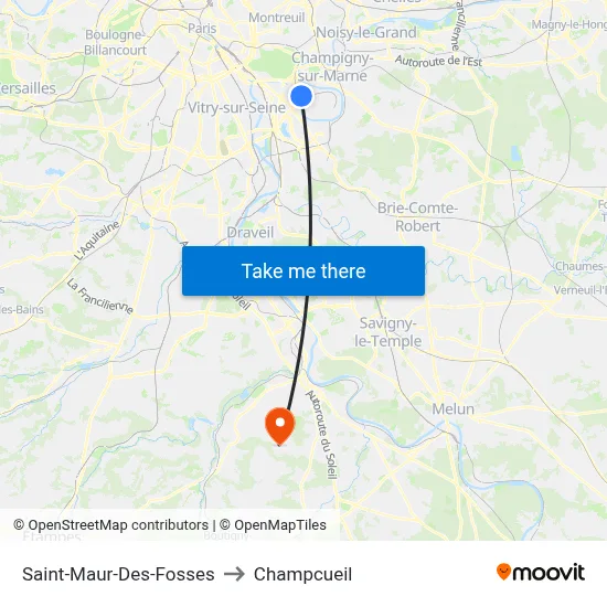 Saint-Maur-Des-Fosses to Champcueil map