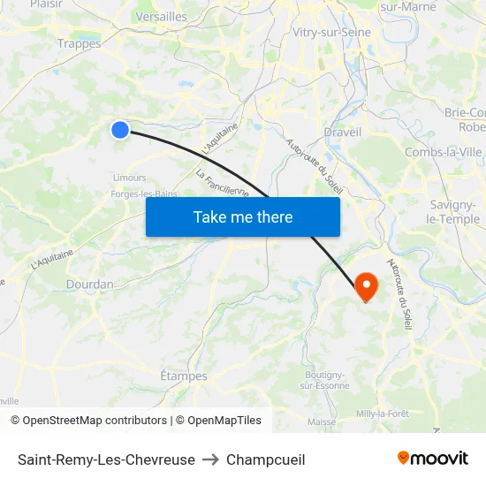 Saint-Remy-Les-Chevreuse to Champcueil map