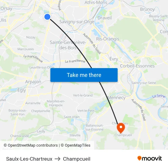 Saulx-Les-Chartreux to Champcueil map
