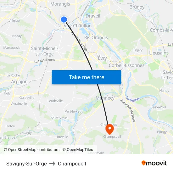 Savigny-Sur-Orge to Champcueil map