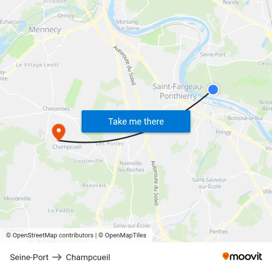 Seine-Port to Champcueil map