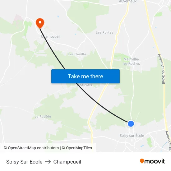 Soisy-Sur-Ecole to Champcueil map