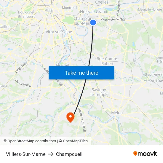 Villiers-Sur-Marne to Champcueil map