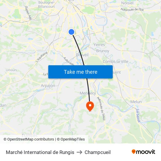 Marché International de Rungis to Champcueil map