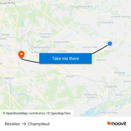 Bezalles to Champdeuil map