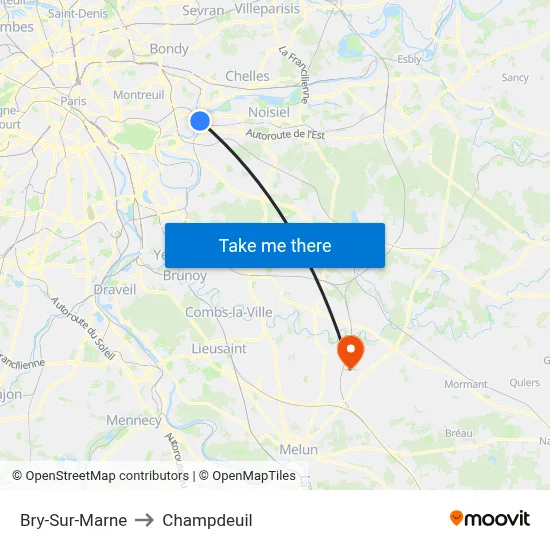 Bry-Sur-Marne to Champdeuil map