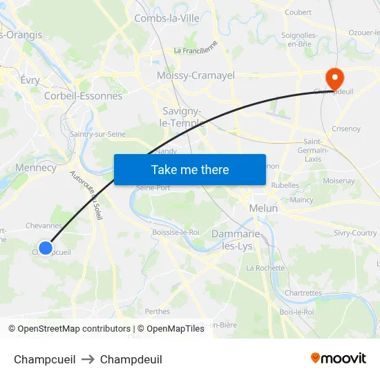 Champcueil to Champdeuil map