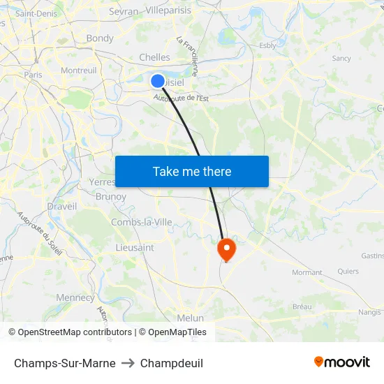 Champs-Sur-Marne to Champdeuil map