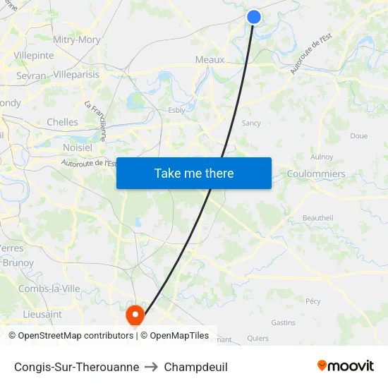 Congis-Sur-Therouanne to Champdeuil map