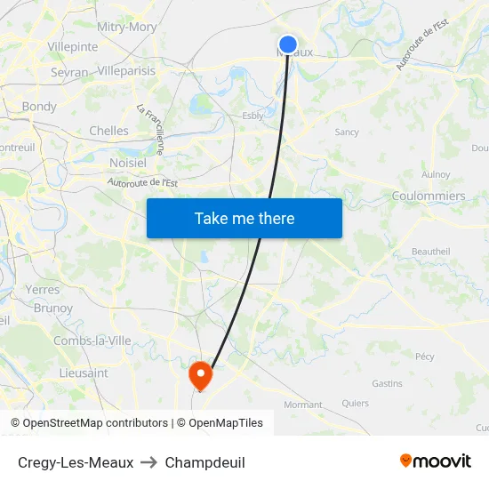 Cregy-Les-Meaux to Champdeuil map