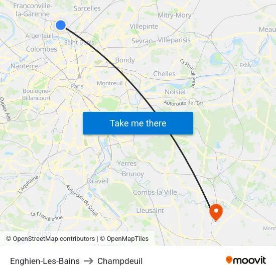 Enghien-Les-Bains to Champdeuil map