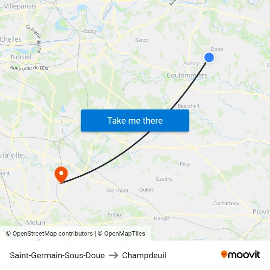 Saint-Germain-Sous-Doue to Champdeuil map