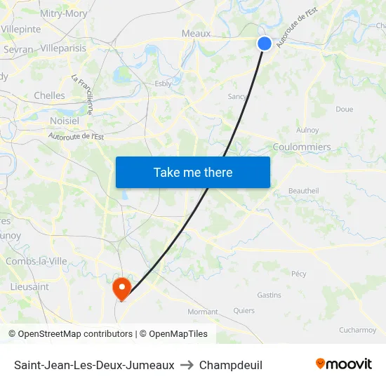 Saint-Jean-Les-Deux-Jumeaux to Champdeuil map