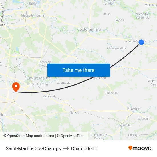 Saint-Martin-Des-Champs to Champdeuil map