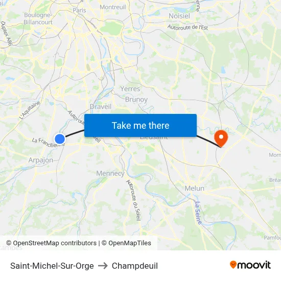 Saint-Michel-Sur-Orge to Champdeuil map