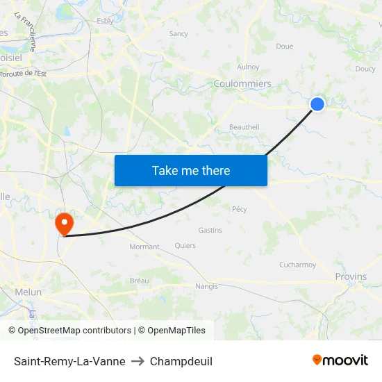 Saint-Remy-La-Vanne to Champdeuil map