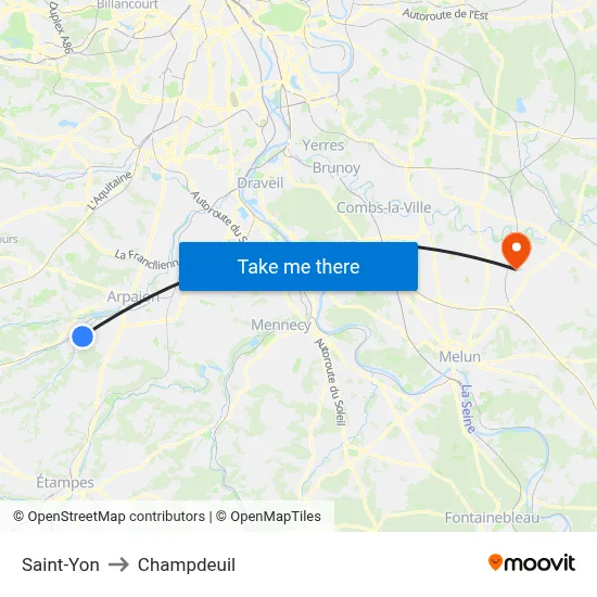 Saint-Yon to Champdeuil map