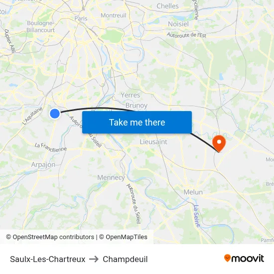 Saulx-Les-Chartreux to Champdeuil map