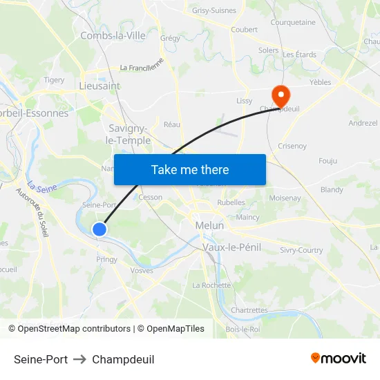 Seine-Port to Champdeuil map