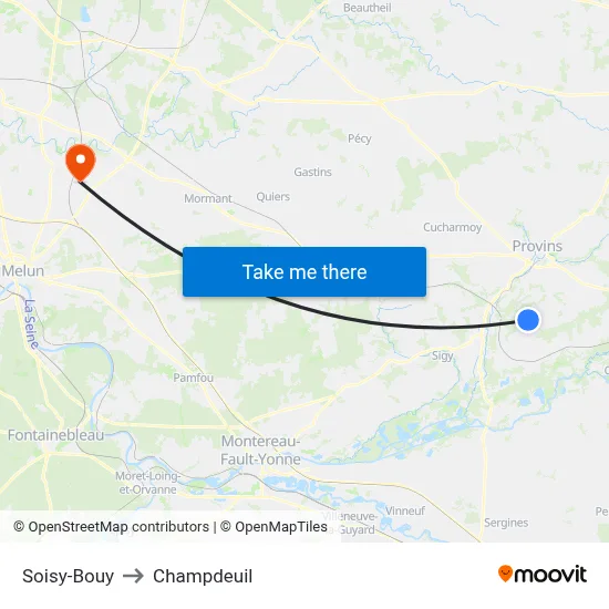 Soisy-Bouy to Champdeuil map