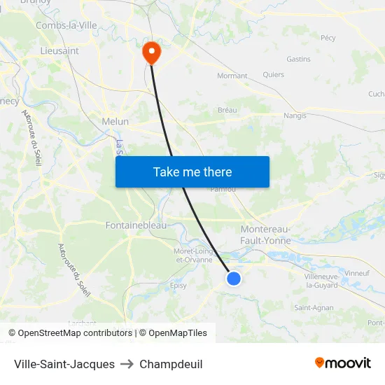 Ville-Saint-Jacques to Champdeuil map