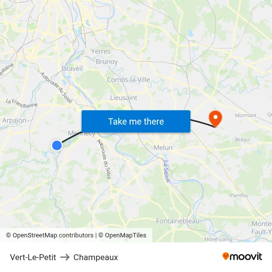 Vert-Le-Petit to Champeaux map