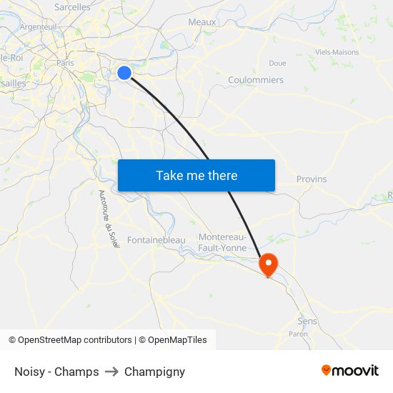 Noisy - Champs to Champigny map