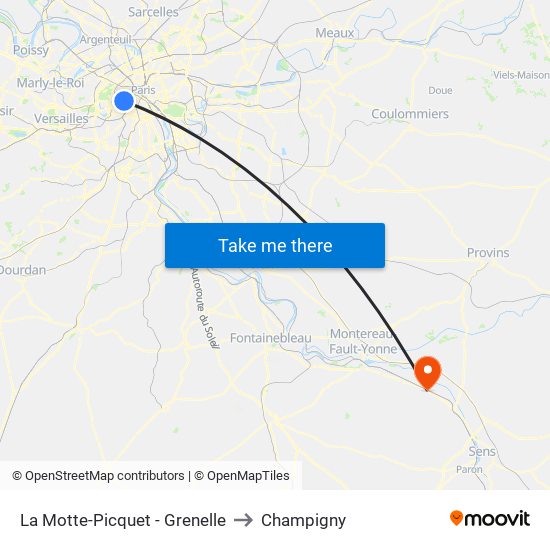 La Motte-Picquet - Grenelle to Champigny map