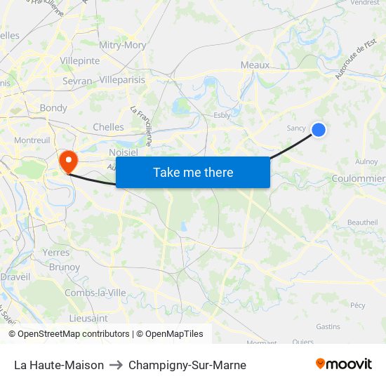 La Haute-Maison to Champigny-Sur-Marne map
