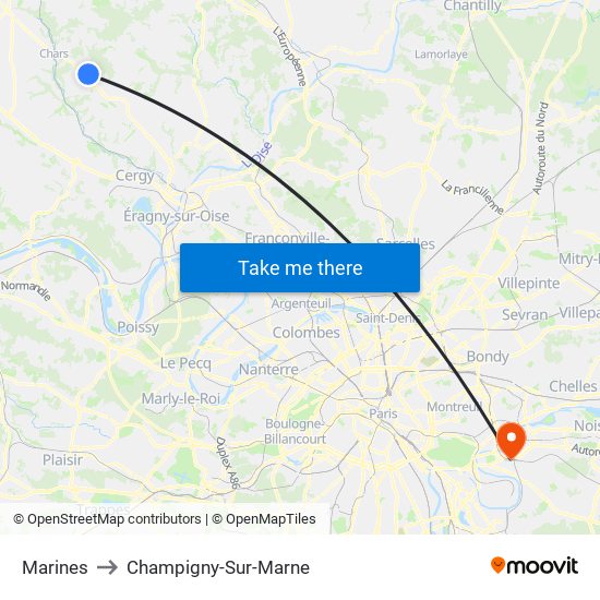 Marines to Champigny-Sur-Marne map