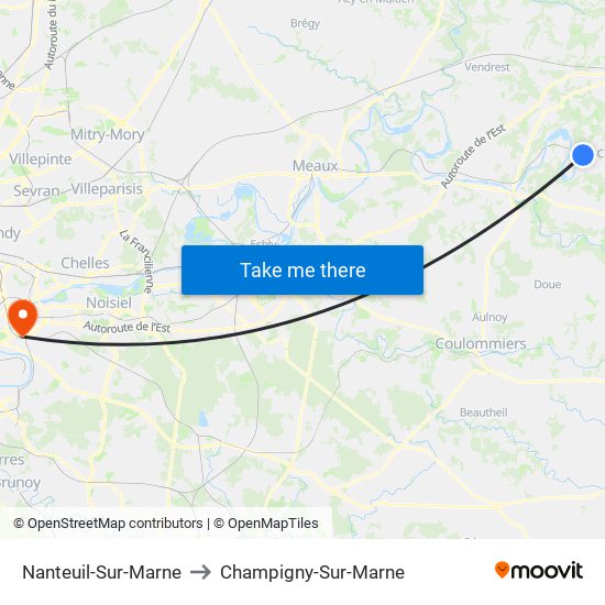 Nanteuil-Sur-Marne to Champigny-Sur-Marne map