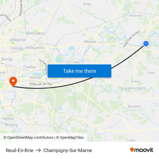 Reuil-En-Brie to Champigny-Sur-Marne map