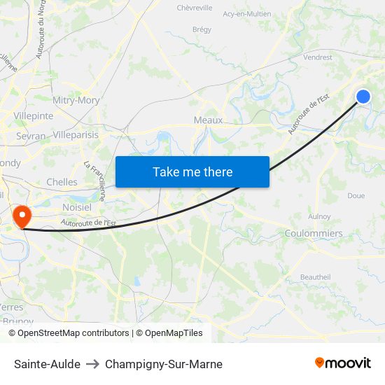 Sainte-Aulde to Champigny-Sur-Marne map