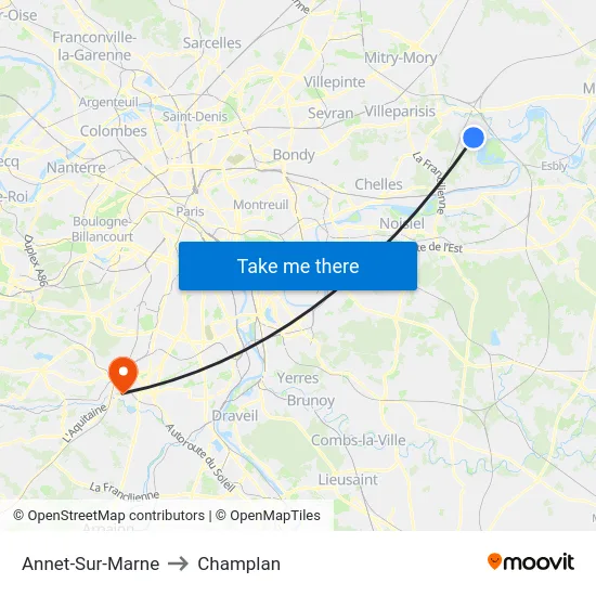 Annet-Sur-Marne to Champlan map