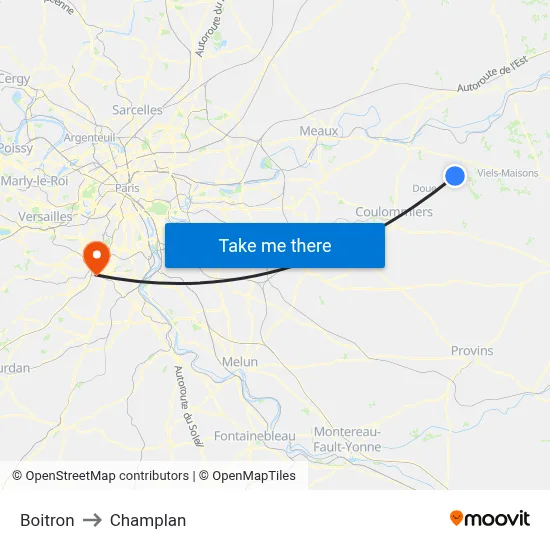 Boitron to Champlan map