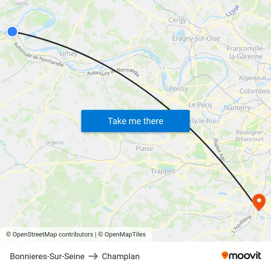 Bonnieres-Sur-Seine to Champlan map
