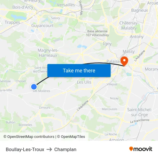 Boullay-Les-Troux to Champlan map