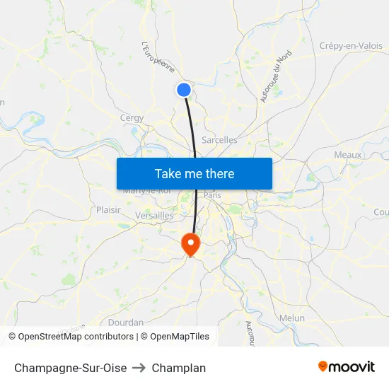 Champagne-Sur-Oise to Champlan map