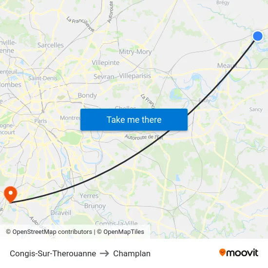 Congis-Sur-Therouanne to Champlan map