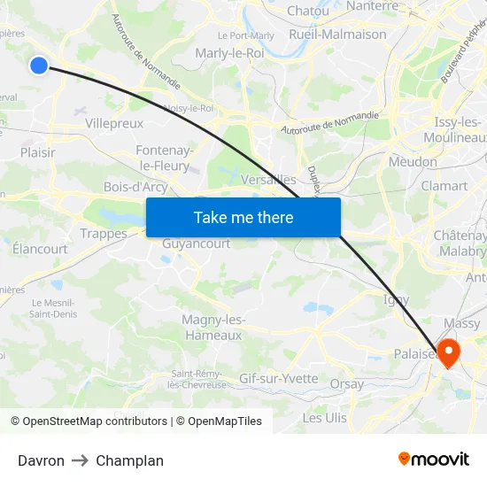 Davron to Champlan map