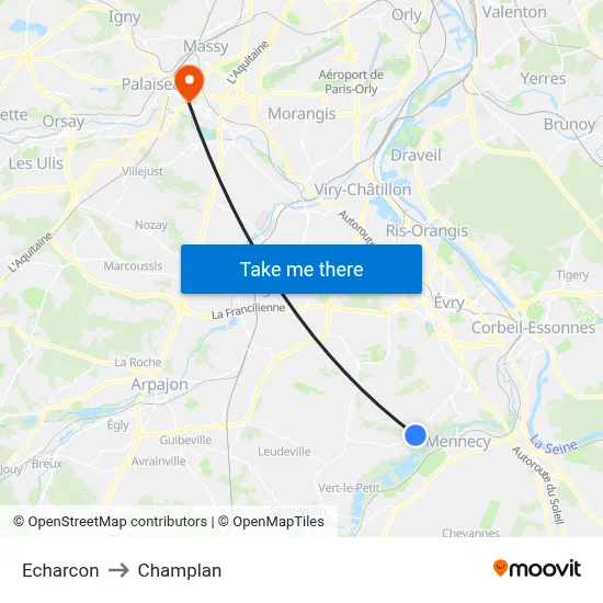 Echarcon to Champlan map