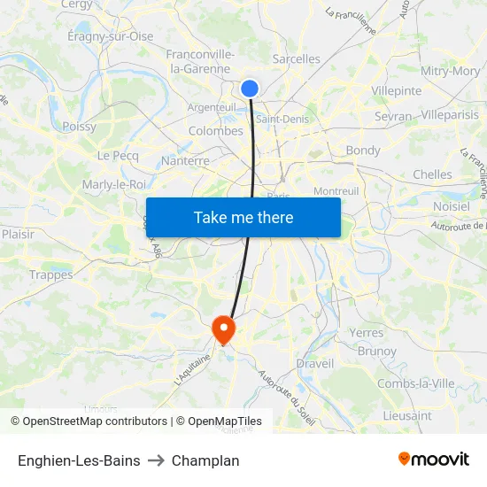 Enghien-Les-Bains to Champlan map