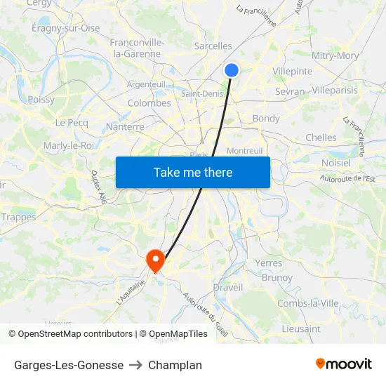 Garges-Les-Gonesse to Champlan map