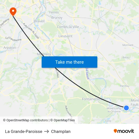La Grande-Paroisse to Champlan map