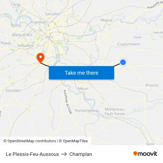 Le Plessis-Feu-Aussoux to Champlan map