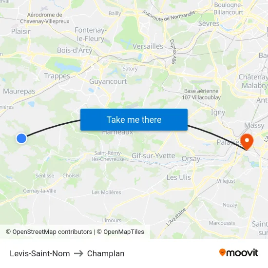 Levis-Saint-Nom to Champlan map
