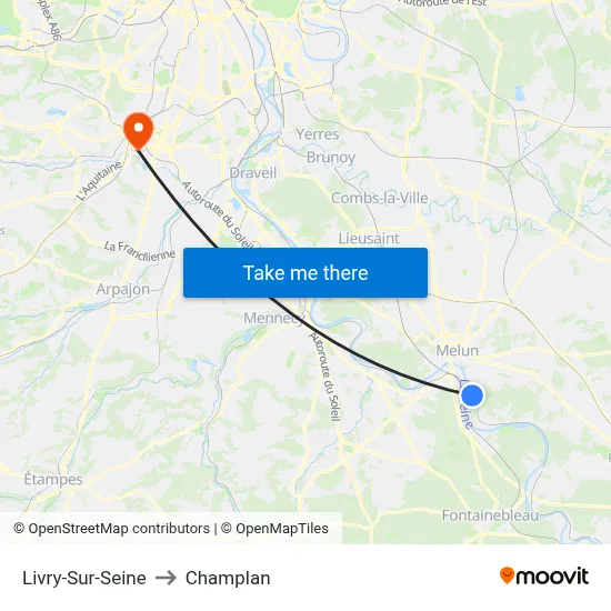 Livry-Sur-Seine to Champlan map