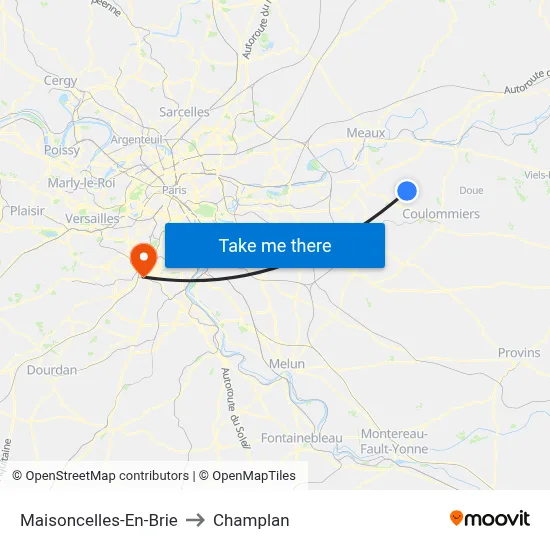 Maisoncelles-En-Brie to Champlan map